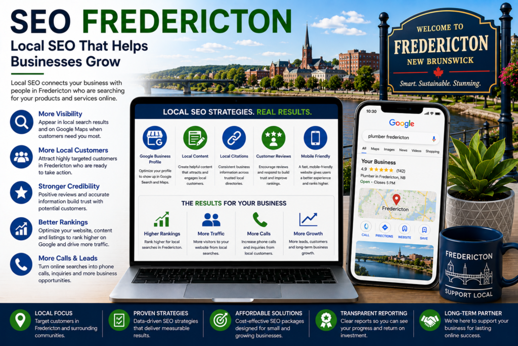 SEO Fredericton helping local businesses improve Google rankings and generate more customers.